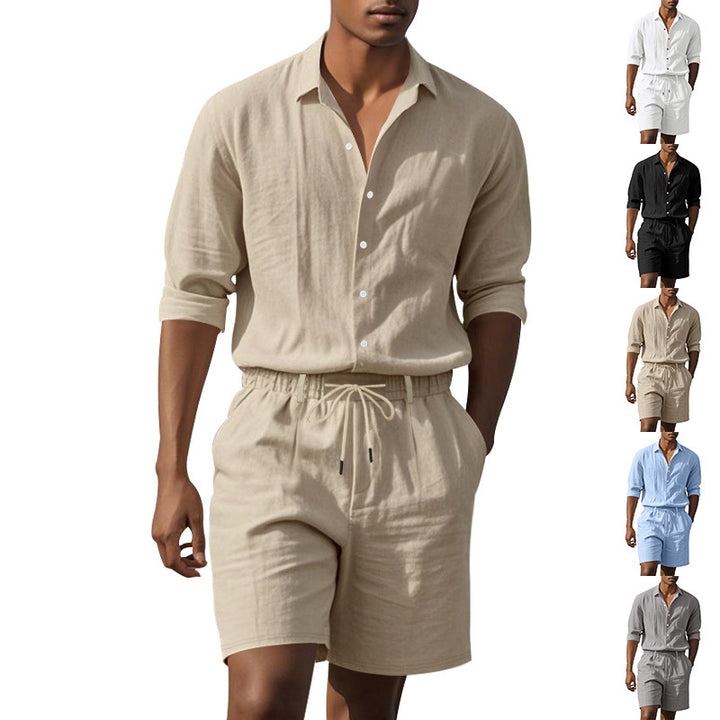 Men's elegant short-sleeve shirt with fine texture and modern cut Lisslune