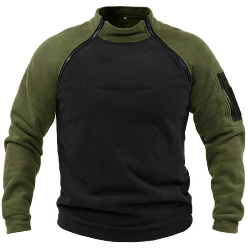 Men's functional fleece pullover with high collar Lisslune