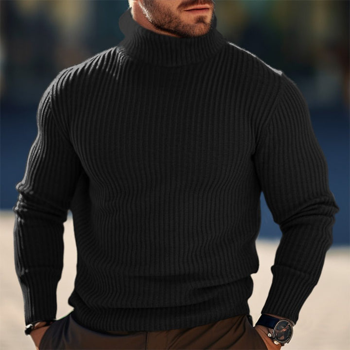 Men's Stand Collar Sweater made of textured knit Lisslune