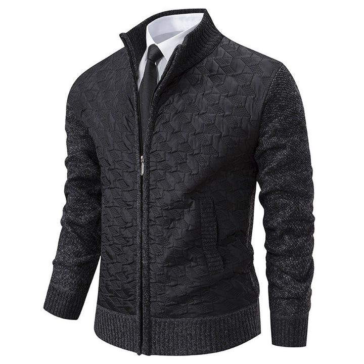 Men's elegant hybrid jacket with quilted design and refined knit sleeves Lisslune