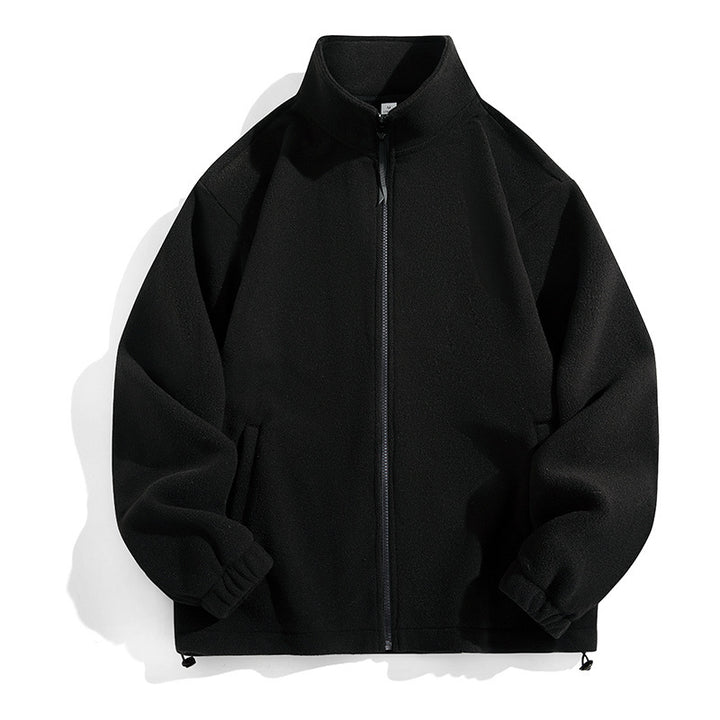 Men's Fleece Jacket with High Collar and Practical Pockets Lisslune