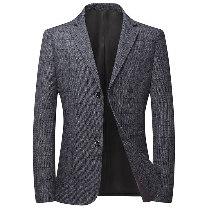 Men's Elegant Check Blazer with Modern Cut and Comfortable Pockets Lisslune