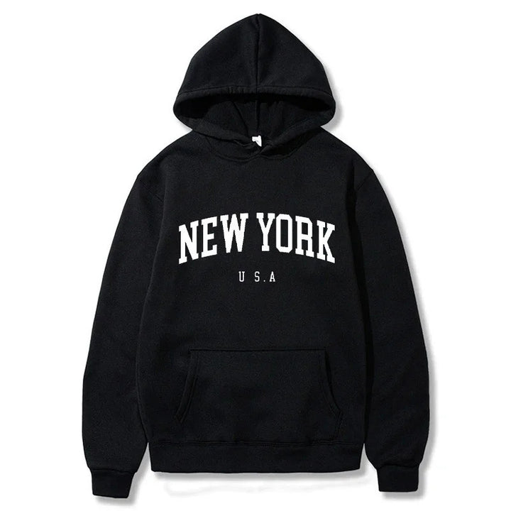 Women's hoodie with fashionable New York print and comfortable fit Lisslune