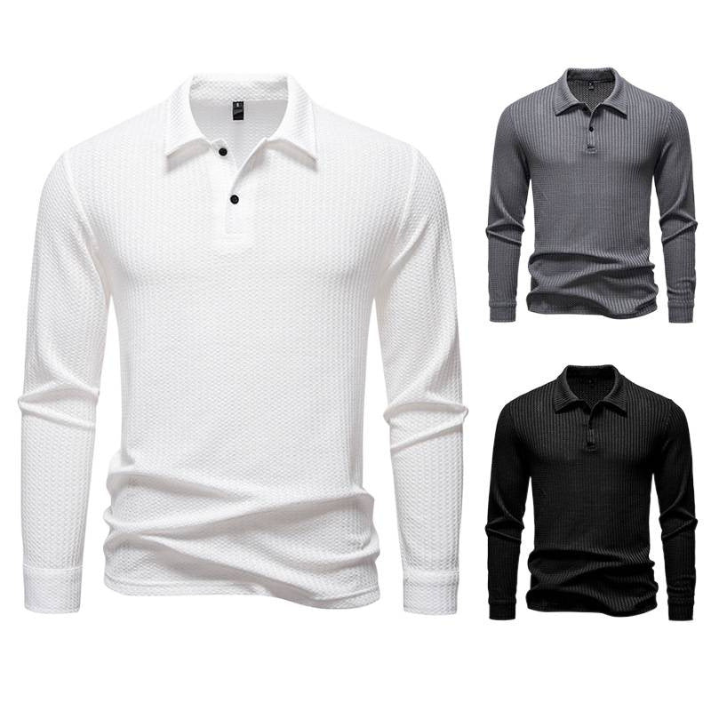 Men's polo shirt with textured surface and modern collar Lisslune