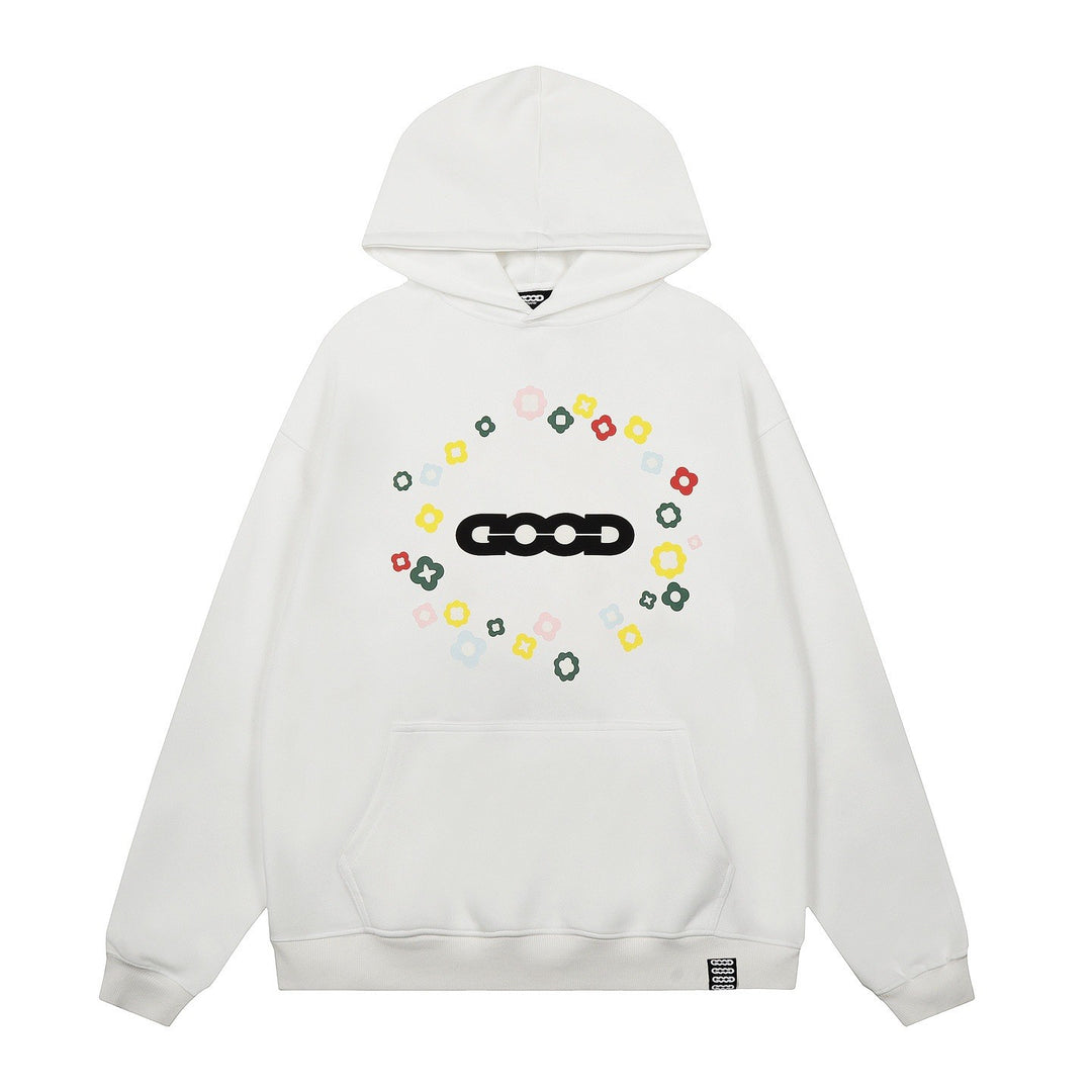 Women's hooded sweatshirt with creative floral pattern Lisslune