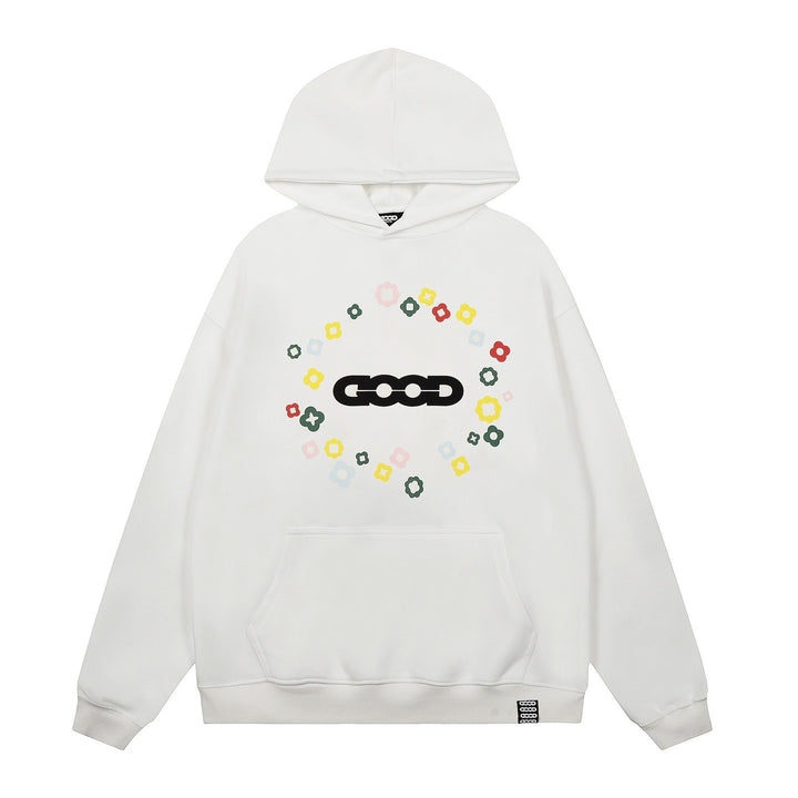 Women's hooded sweatshirt with creative floral pattern Lisslune