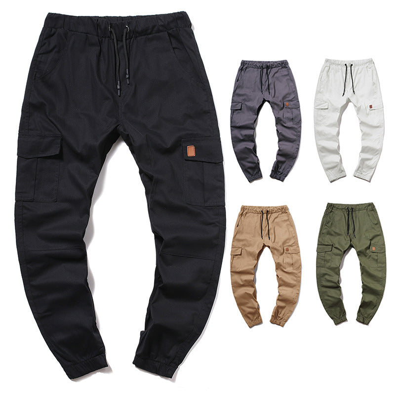 Men's cargo pants with elastic waistband and practical side pockets Lisslune