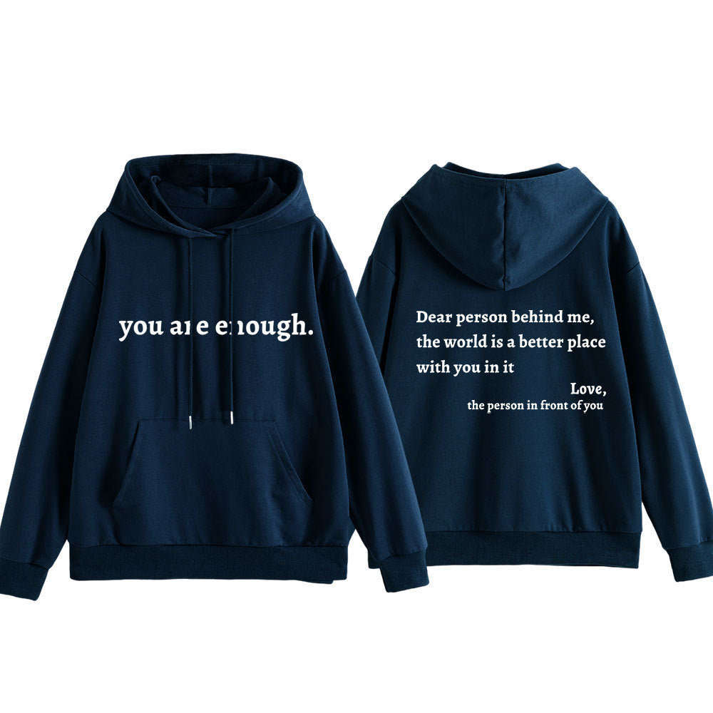 Women's hooded sweatshirt with motivational lettering and comfortable fit Lisslune