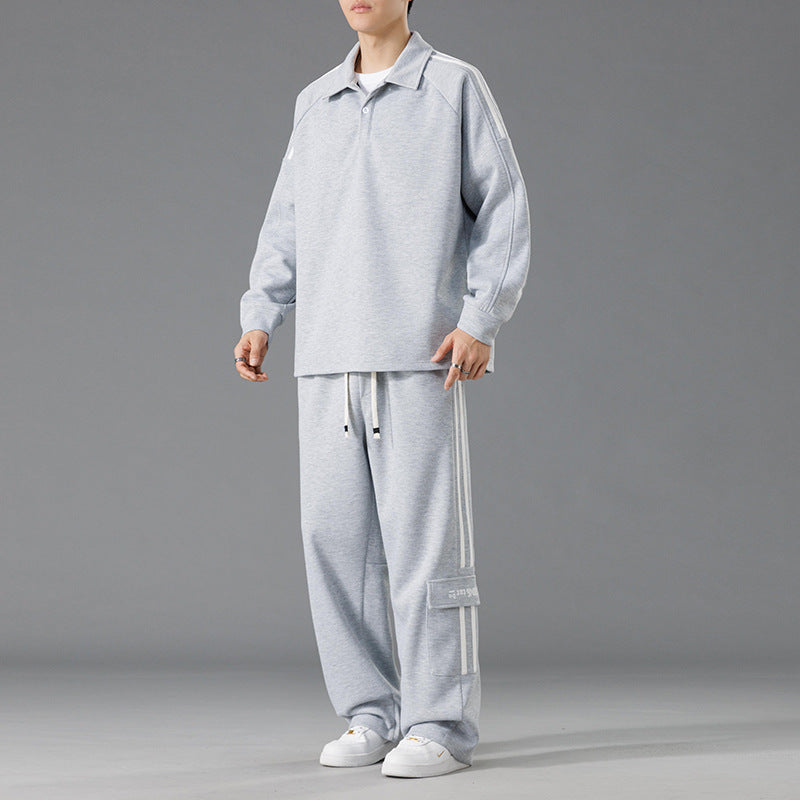 Men's sporty leisure set with high collar and practical pockets Lisslune