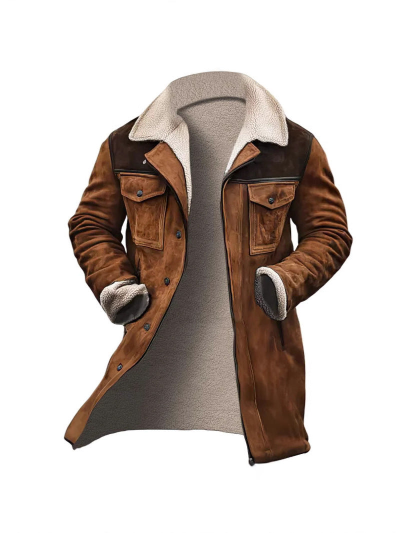 Men's playfully chic suede jacket with warm fleece lining Lisslune