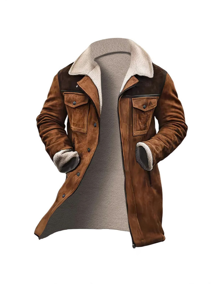 Men's playfully chic suede jacket with warm fleece lining Lisslune