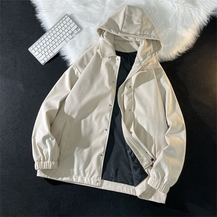 Men's Casual Transitional Jacket with Adjustable Hood Collar Lisslune