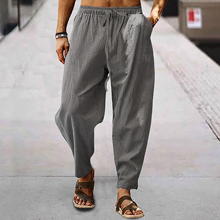 Men's lightweight and comfortable leisure pants with elastic waistband Lisslune