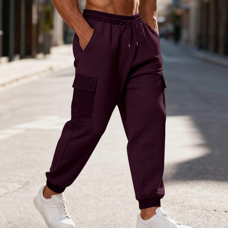 Men's Cargo Jogging Pants with Elastic Waistband and Practical Pockets Lisslune