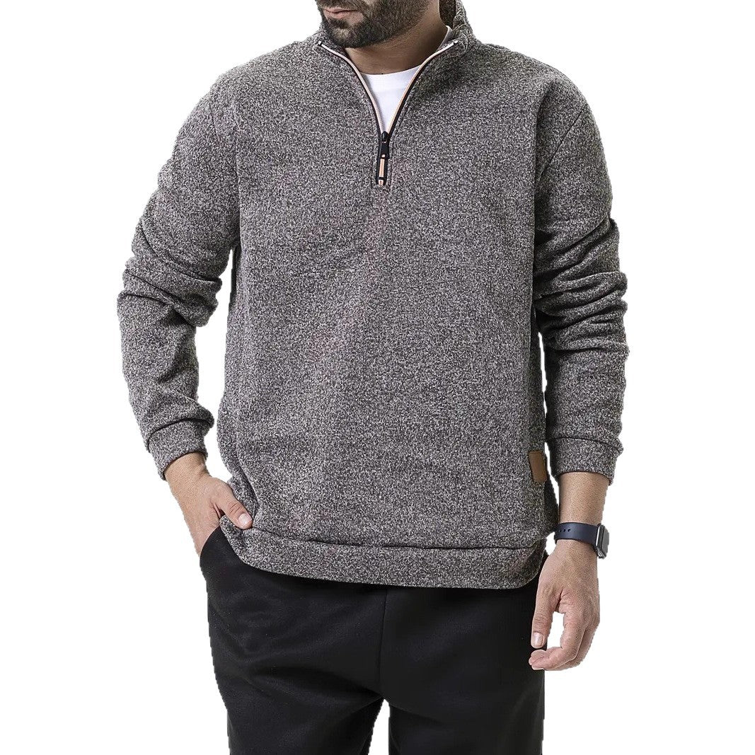 Men's fleece pullover with half zipper Lisslune