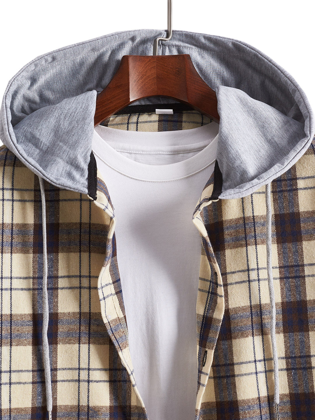 Men's shirt with integrated hood and check pattern Lisslune
