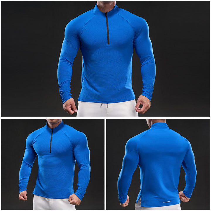 Men's Sporty Long-Sleeve Shirt with Full Zip Lisslune