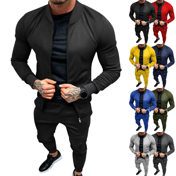 Men's tracksuit with modern stand-up collar and practical zip pockets Lisslune