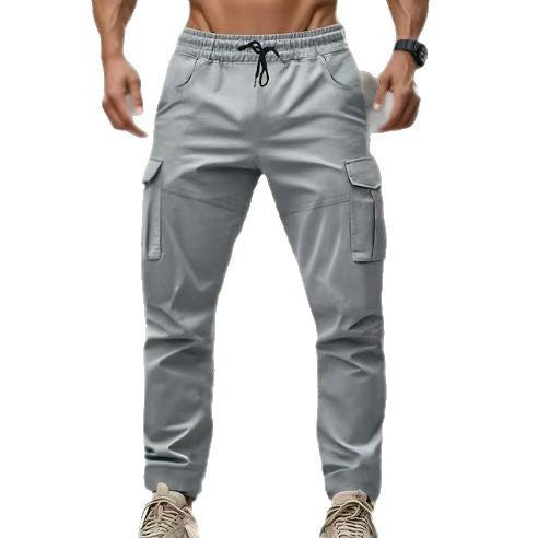 Men's cargo pants with elastic waistband and practical pockets Lisslune