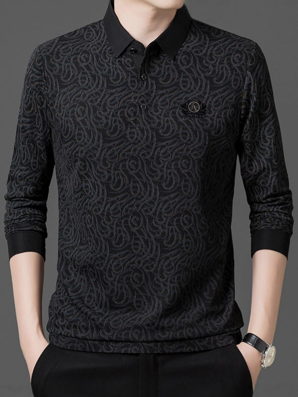 Men's polo shirt with modern textured design Lisslune