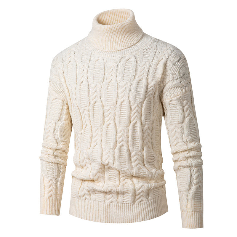 Men's High-Quality Turtleneck Sweater with Pattern Lisslune