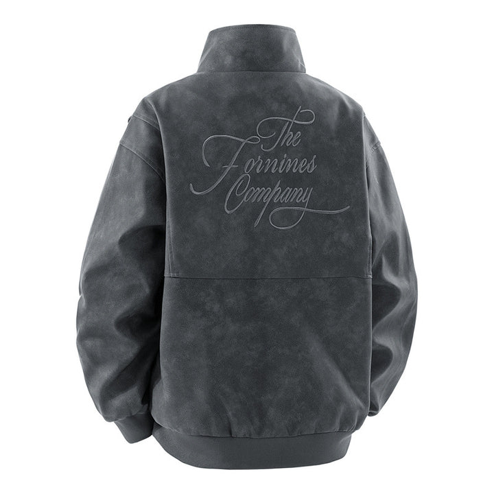 Men's synthetic leather jacket in modern cut with functional zip pockets Lisslune