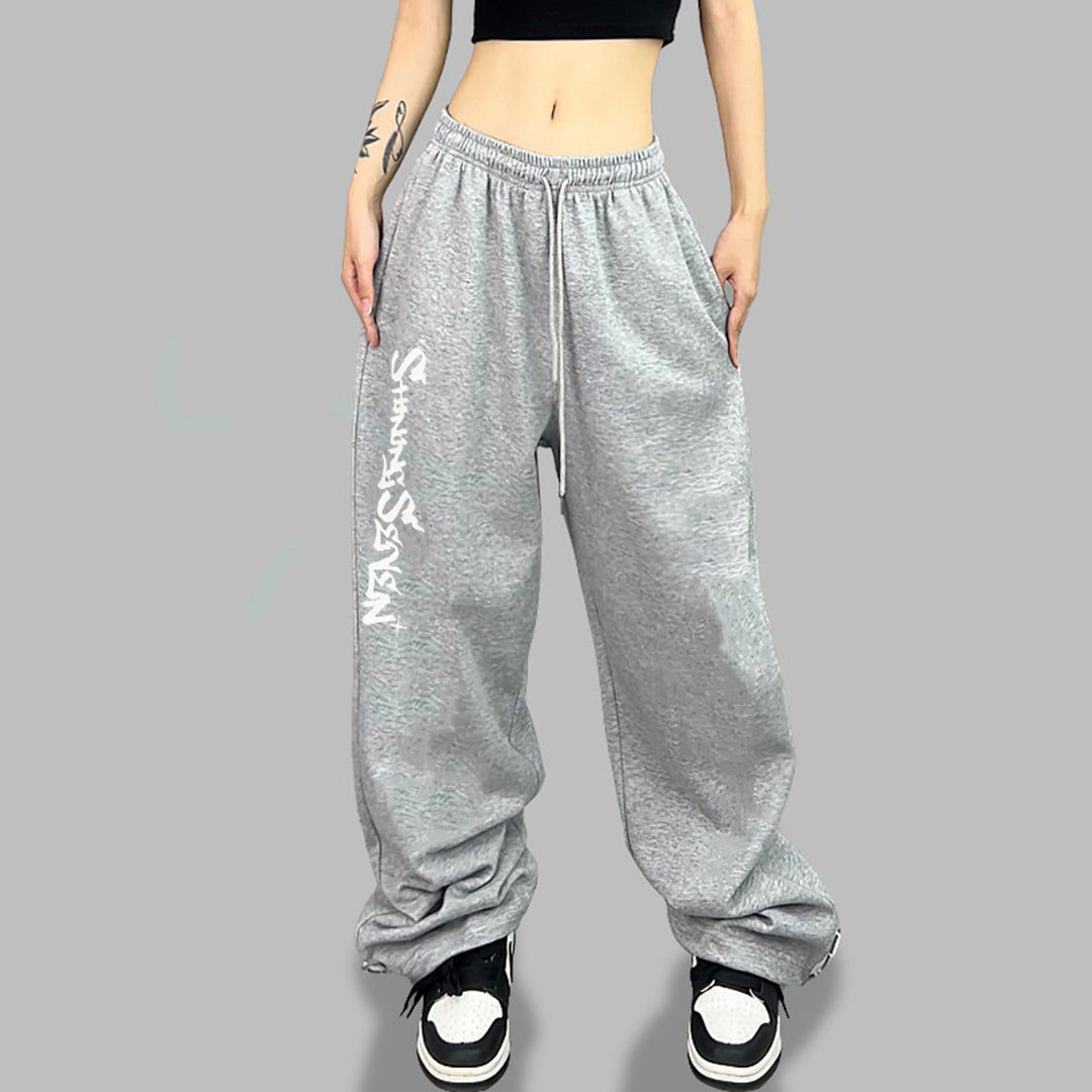Women's casual jogging pants with a wide cut and sport graphic Lisslune