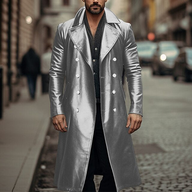 Men Elegant long trench coat made of high-quality material Lisslune