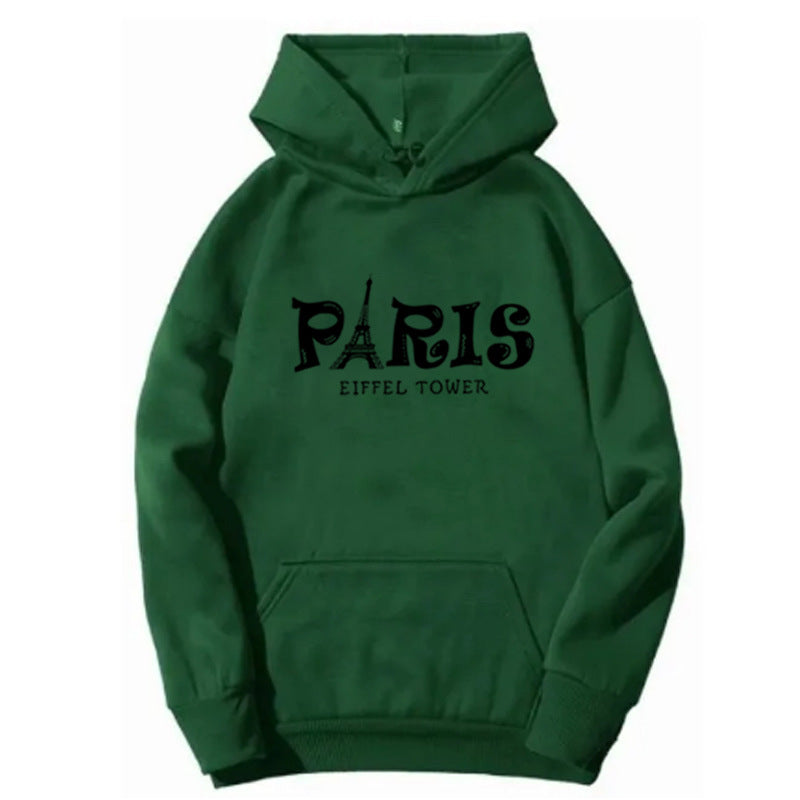 Women's Hoodie with Creative Paris Design Lisslune