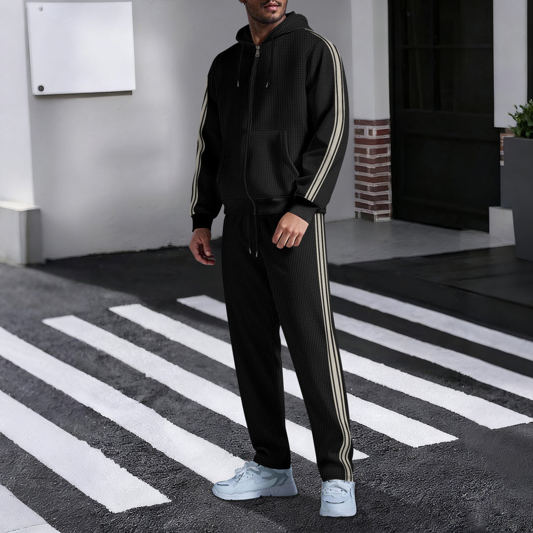 Men's sporty hoodie suit with side stripes Lisslune