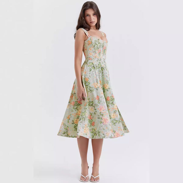 Women's maxi dress with off-shoulder design and floral pattern Lisslune