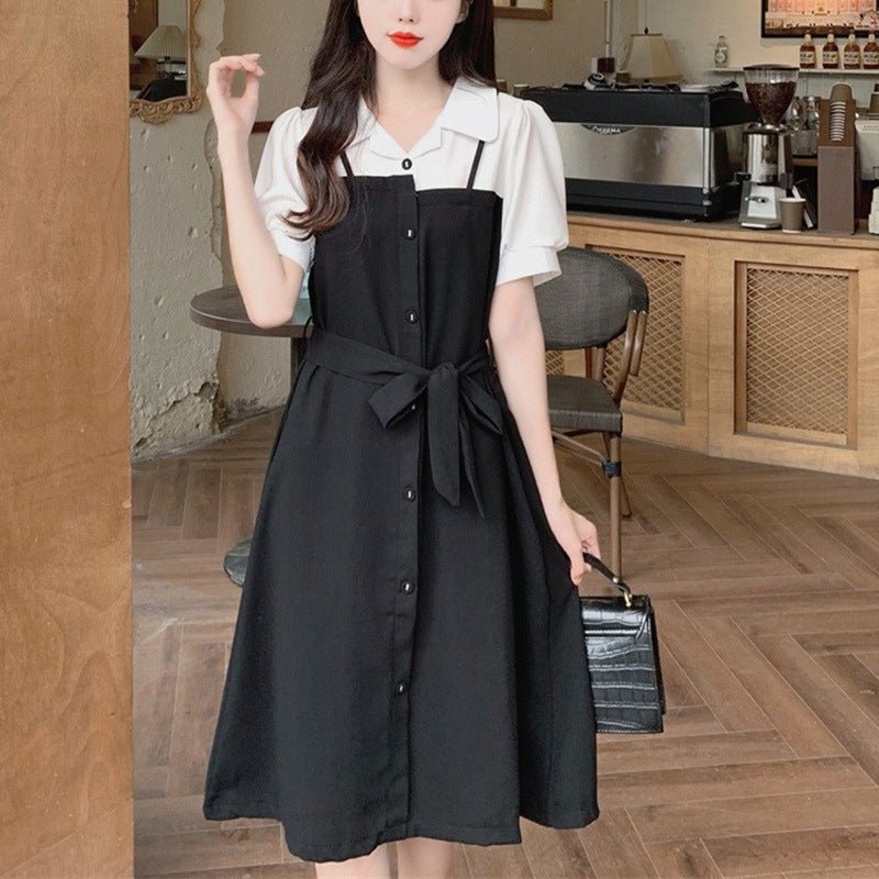 Women's shirt dress with tailored cut and button details