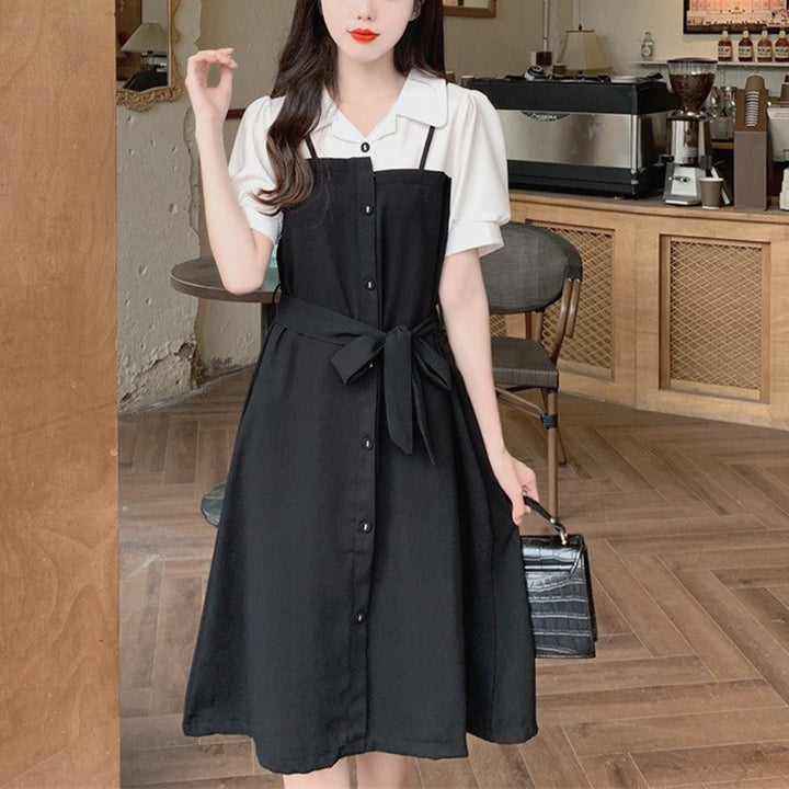 Women's shirt dress with tailored cut and button details