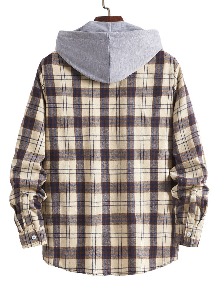 Men's shirt with integrated hood and check pattern Lisslune