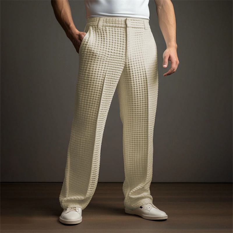 Men's elegant casual pants with modern check pattern Lisslune
