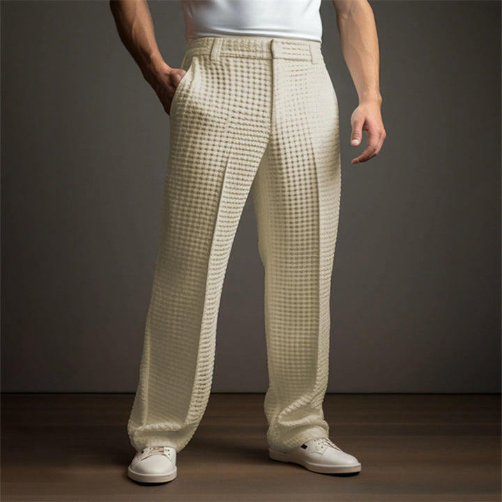 Men's elegant casual pants with modern check pattern Lisslune