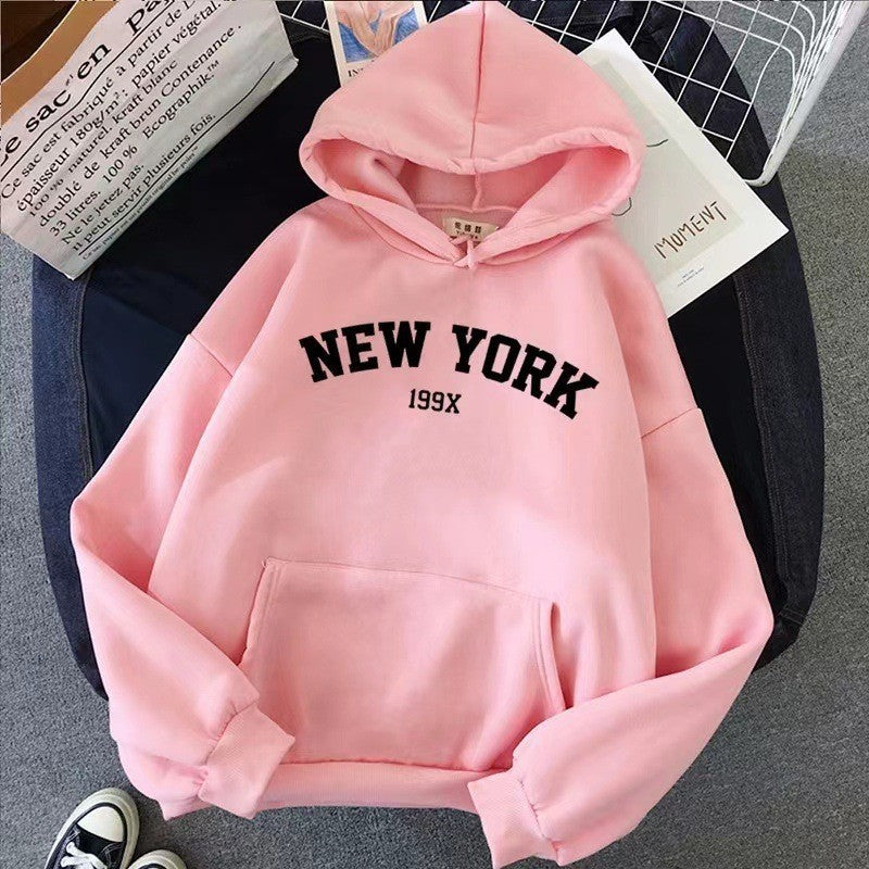 Women's hoodie with sporty New York print Lisslune