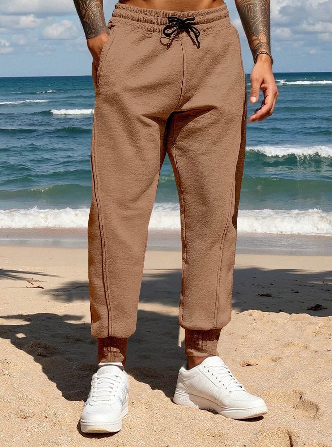 Men's sporty leisure trousers with elastic waistband and practical side pockets Lisslune