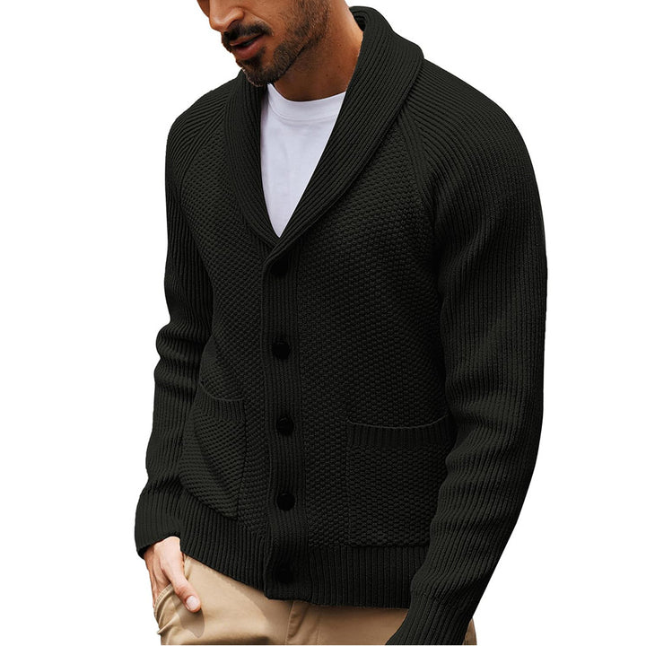 Men's cardigan with textured design and practical shawl collar Lisslune