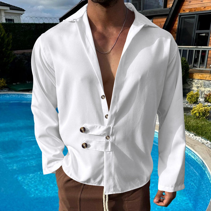 Men's elegant shirt with fashionable button closure Lisslune