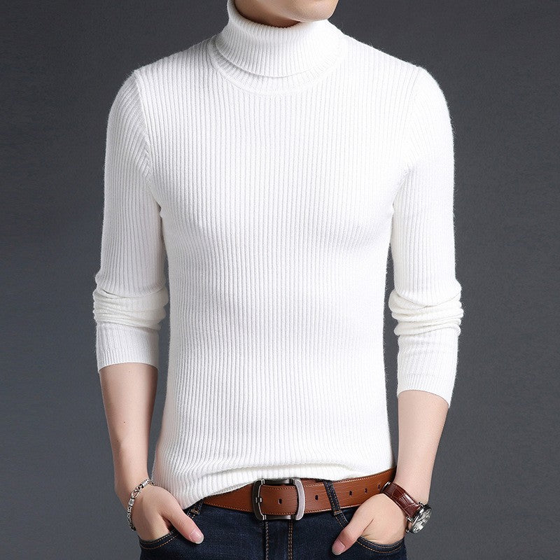 Men's Turtleneck Sweater Made Of Fine Rib Structure Lisslune