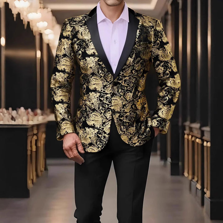 Men's extravagant sequin blazer with floral design Lisslune