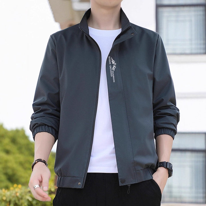 Men's lightweight transitional jacket with high collar and practical pockets Lisslune