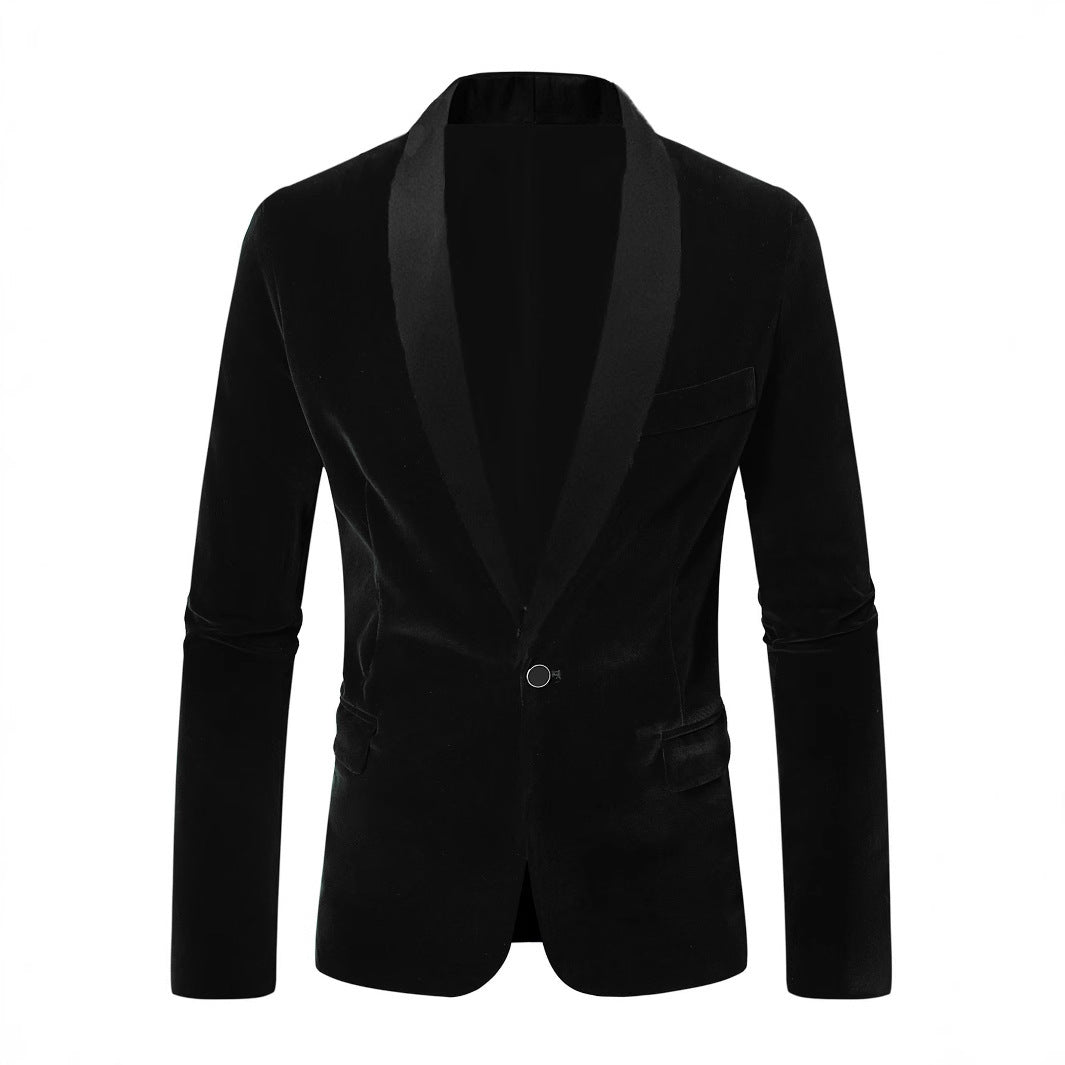 Men's elegant velvet blazer with satin finish Lisslune