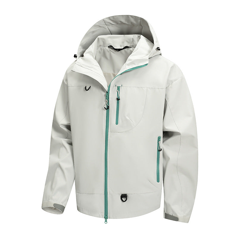 Men's Robust Transitional Jacket with Stowable Hood Area Lisslune