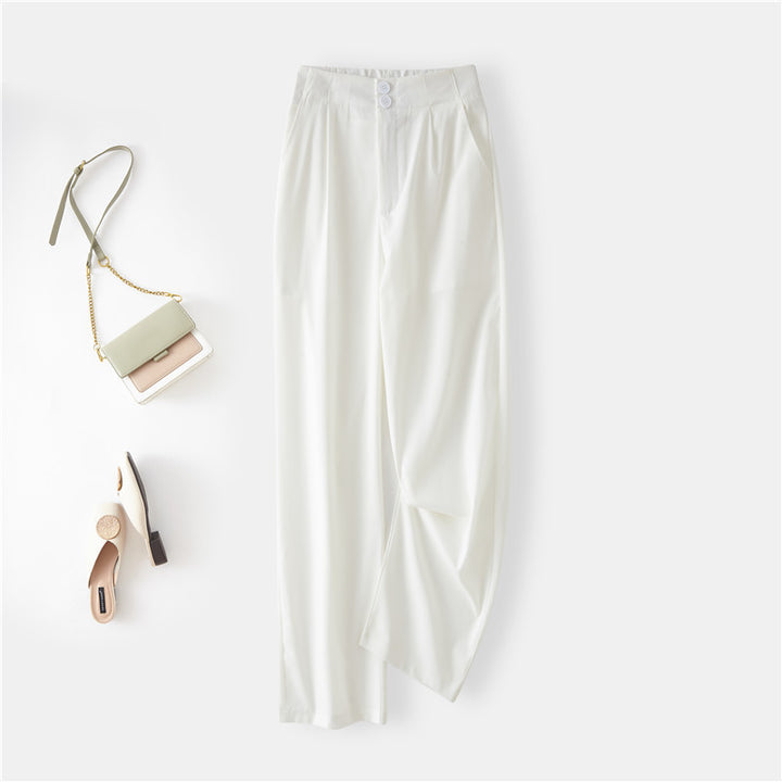 Women Elegant Chino Pants with High Waist and Side Pockets Lisslune