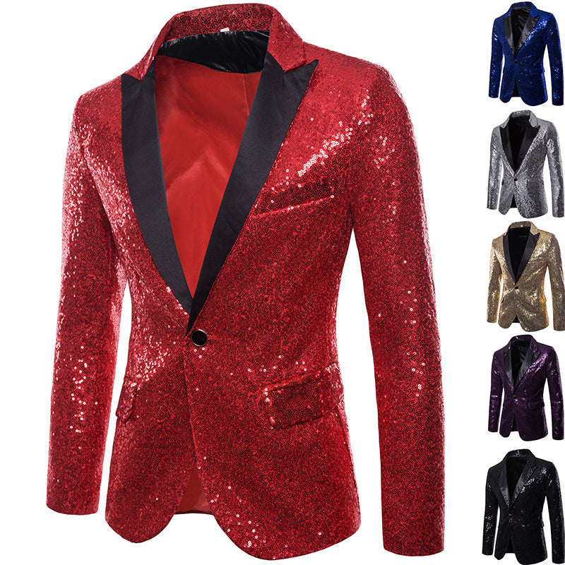 Men's functional blazer with sequins and classic lapel Lisslune