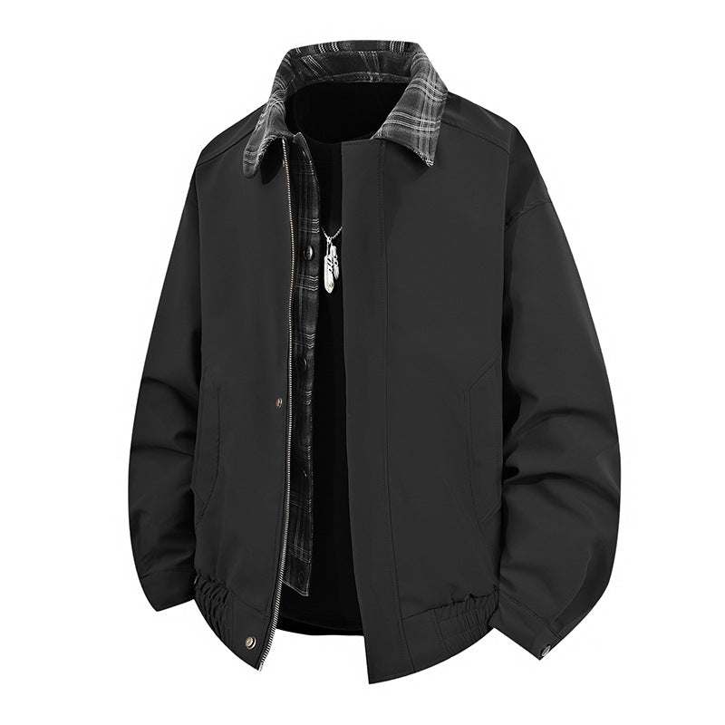 Men's casual transitional jacket with high collar and elastic waistband Lisslune
