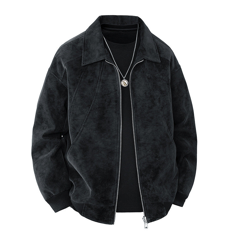 Men's elegant suede jacket with structured cut Lisslune