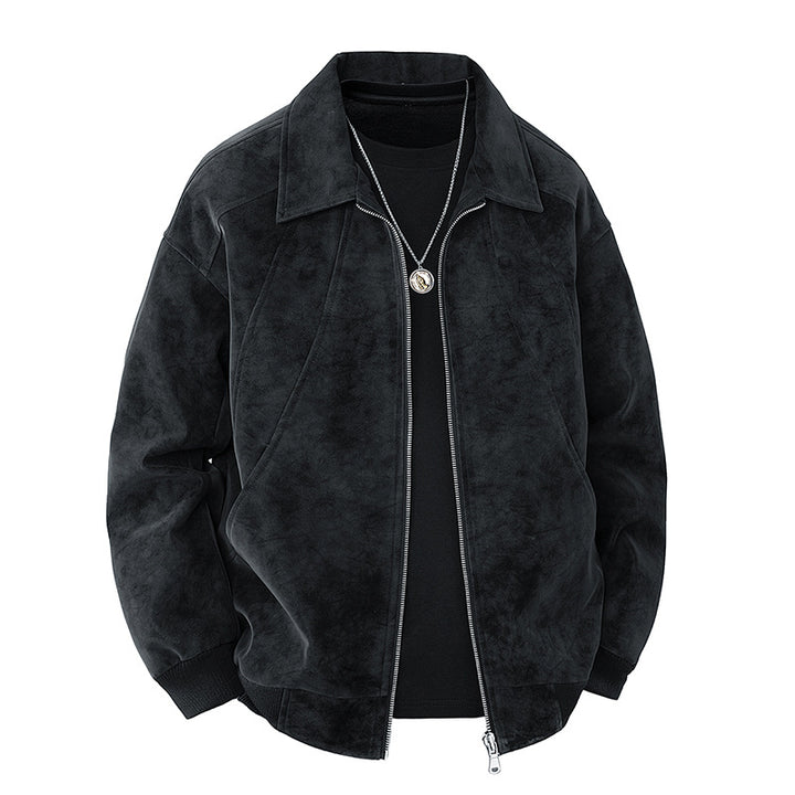 Men's elegant suede jacket with structured cut Lisslune